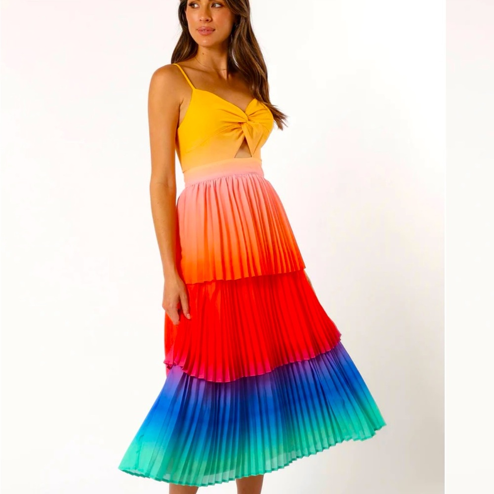 Flying Tomato ombré rainbow midi dress